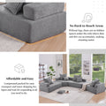 Loveseat Frame For Oversized Modular U Shaped Sectional Sofa,Luxury Boucle Floor Couch Set,Convertible Sleeper Couch,Spacious Foam Filled Sofa Bed For Living Room Gray Boucle 1 Seat