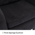 Coolmore Living Room Accent Barrel Chair, Century Modern Style Decorative Chair, Armchair For Living Room With Thick Cushions And Pillows, Comfy Single Sofa Chair, Chair With Wooden Legs,Black Black Corduroy