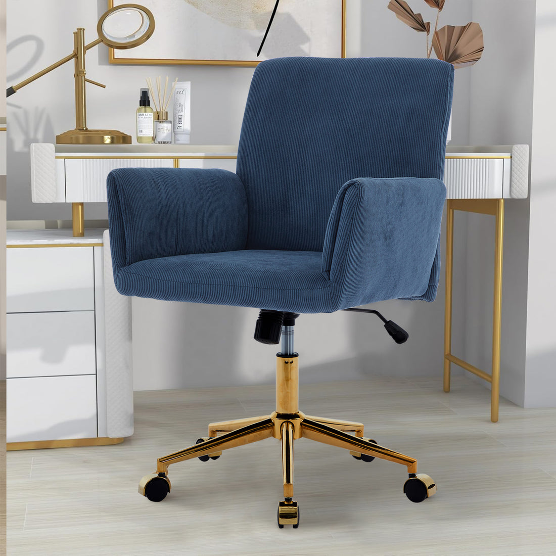 Ts Office Chair Blue Corduroy