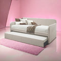 Fog Twin Upholstered Daybed With Trundle Box Spring Not Required Twin Fog Traditional Wood Fabric