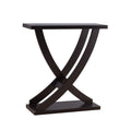 Elegant Red Cocoa Console Table With Curved Intersecting Legs And Spacious Top Dark Brown Mdf