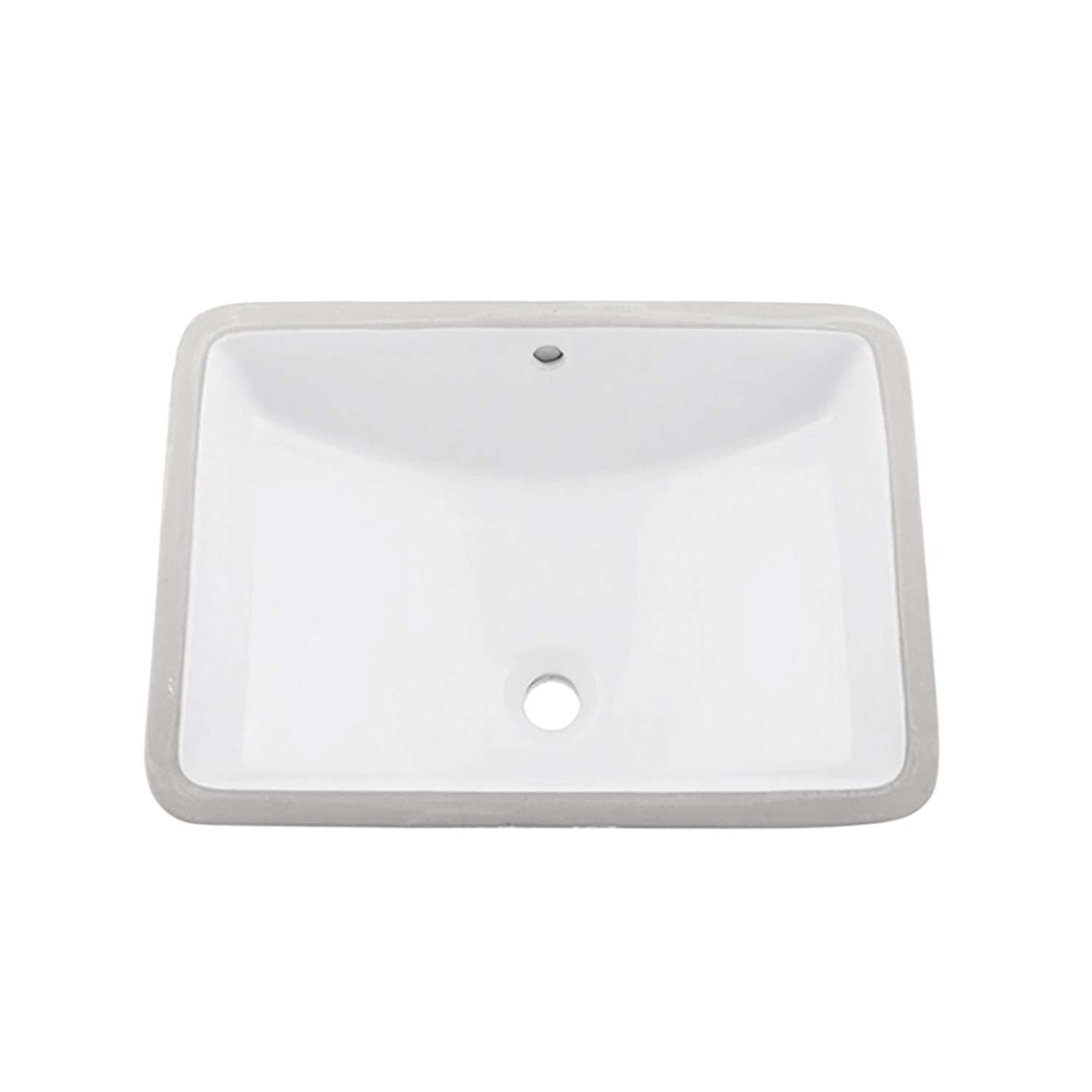 Dax Ceramic Square Single Bowl Undermount Bathroom Basin White Ceramic