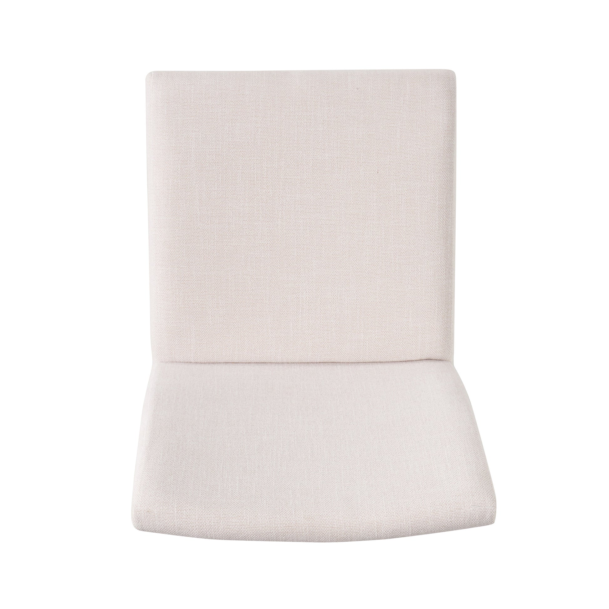 Dining Chair Set Of 2 Light Beige Fabric