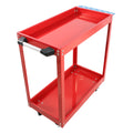 Tool Cart On Wheels, Heavy Duty Steel Utility Cart W Lockable Wheels, 400 Lbs Capacity Industrial Service Cart For Garage, Warehouse, Workshop Two Layer Bright Red Red Abs Steel Q235