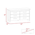 Double Dresser, Four Legs, 6 Drawer, Superior Top, White White Solid Wood Mdf Engineered Wood