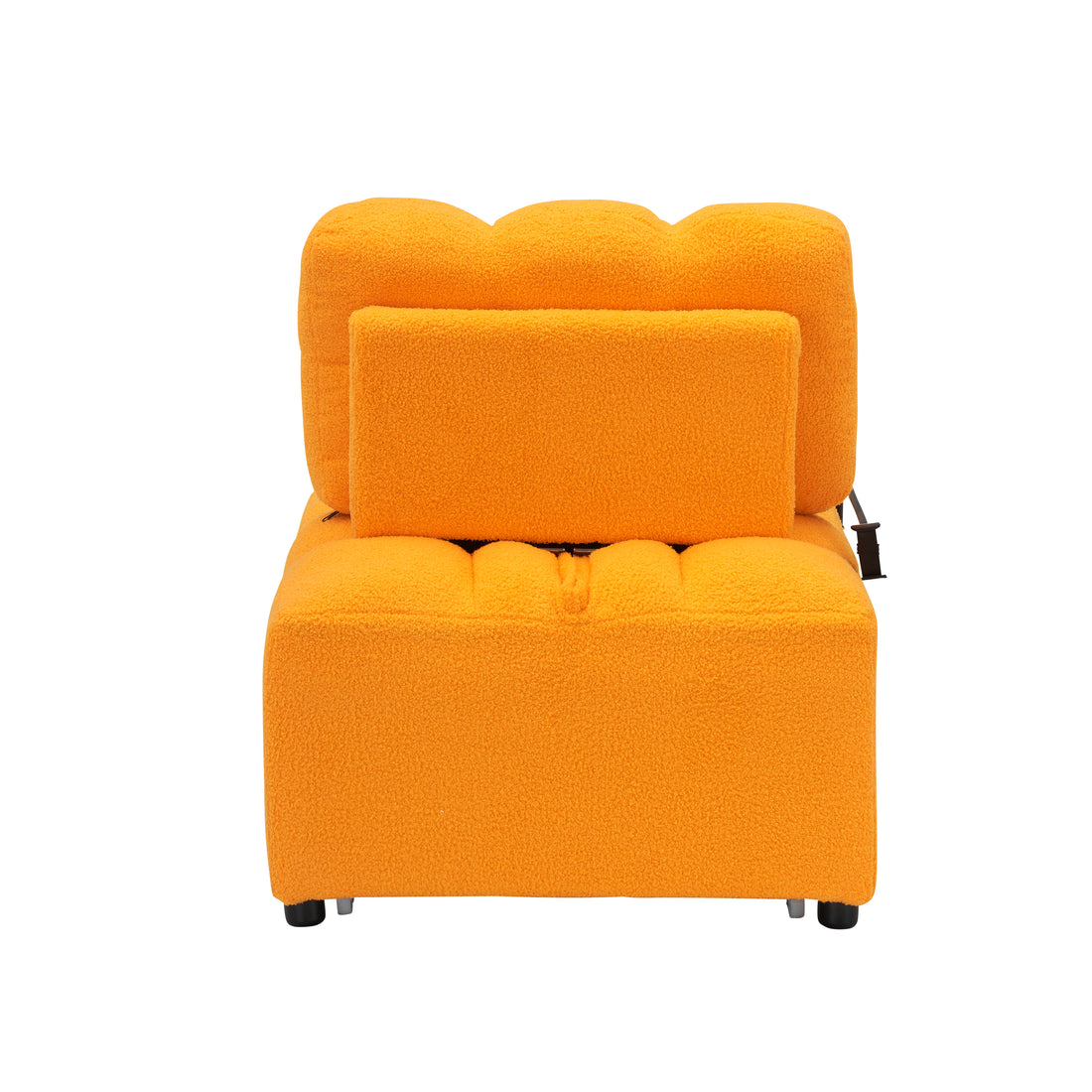 40.20 Inches Long, Teddy Sofa Fabric,A Convertible Sofa Cum Bed, For Apartment Office Living Room Orange Orange Teddy 1 Seat