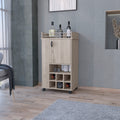 Farson Bar Cart with 2 Side Shelf, 6 Built In Wine freestanding-5 or more spaces-light gray-primary