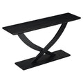 Mirod 57'' Modern Rustic Console Table With Cross Leg Design,Sturdy Construction And Large Surface Space,Perfect For Living Room Or Bedroom Black Mdf Acacia