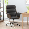 Office Arm Chair Black Grey Pu