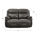 Springdale Power Headrest Zero Gravity Reclining Loveseat Gray Memory Foam Genuine Leather