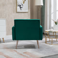 Coolmore Velvet Armchair Single Sofa Modern Tufted Upholstered Side Reading Chairs With Arm And Gold Metal Leg For Living Room Bedroom Green Green Foam Velvet