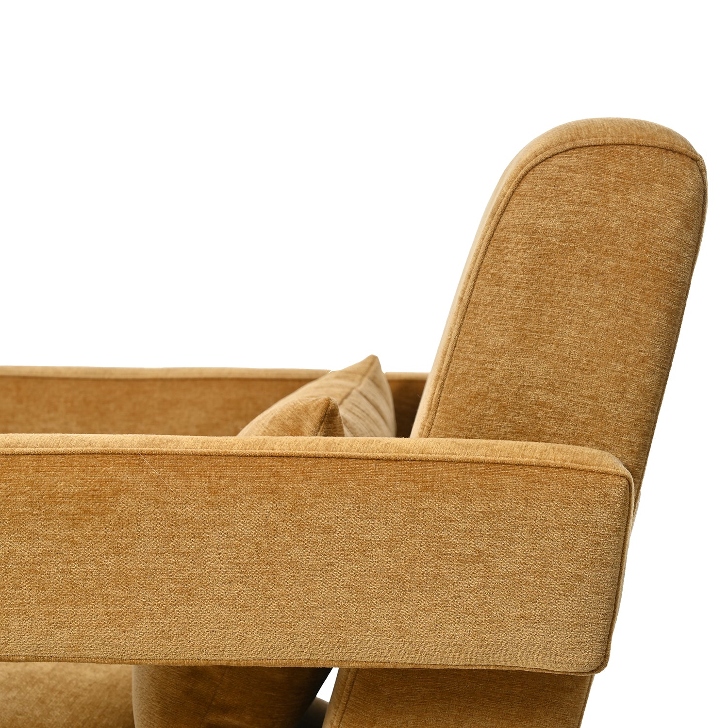 Mirod Sleek Right Angle Armrests, Ergonomic Lumbar Support, Square Wooden Block Legs, Inclined Seat For Comfort, Artistic Statement Piece For Living Room,Bedroom And Study Yellow Chenille