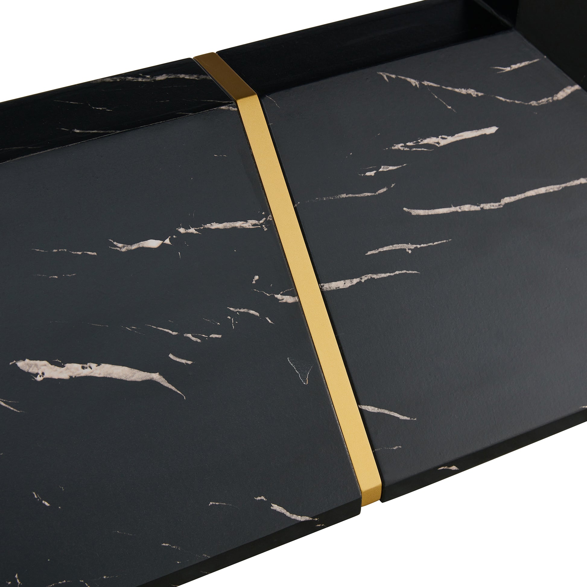 This Modern Dining Table With Mdf Marbled Design Gives You A Luxurious And Elegant Feel, Adding A Touch Of Elegance Whether It Is A Family Dinner Or Entertaining Guests. Black Mdf
