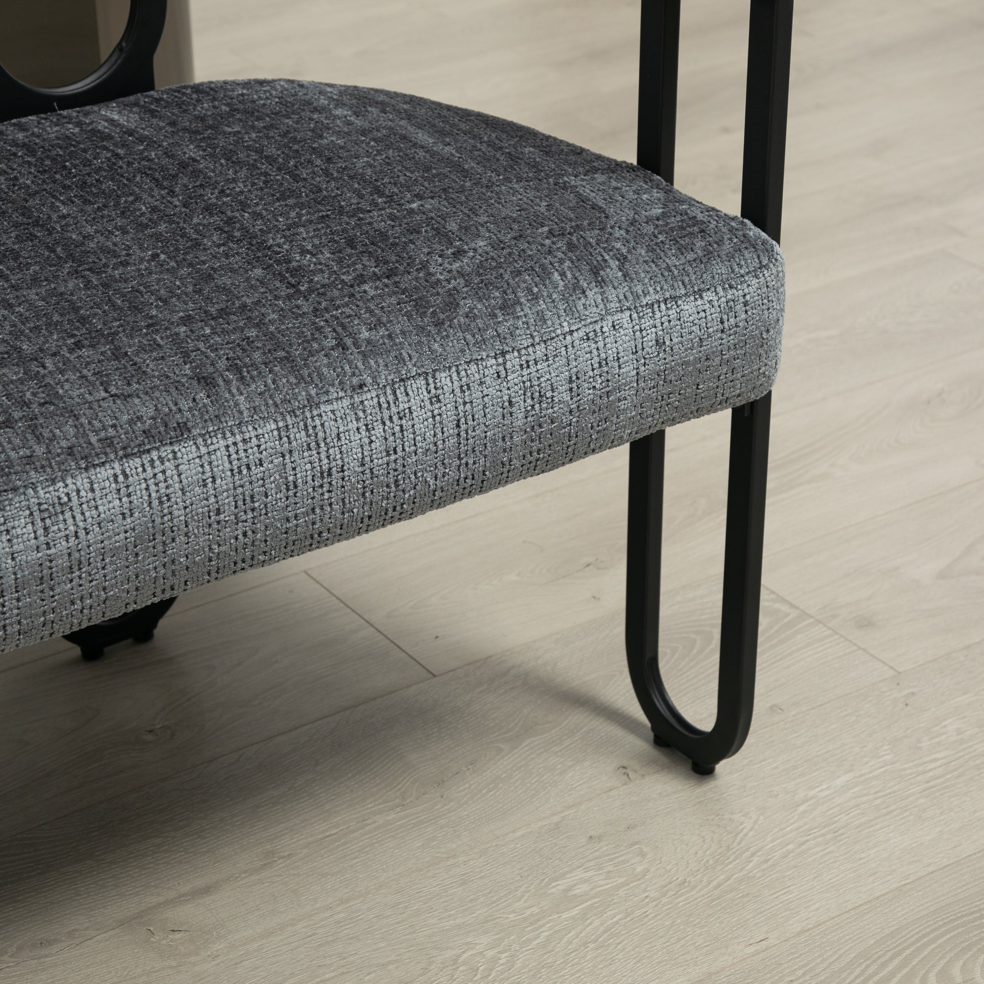 Coolmore Modern Loveseat 2 Seater Sofa Chenille Fabric Couch With Arms And Metal Legs For Living Room, Home Office, Studio Gray Chenille Gray Primary Living Space Soft Foam Chenille