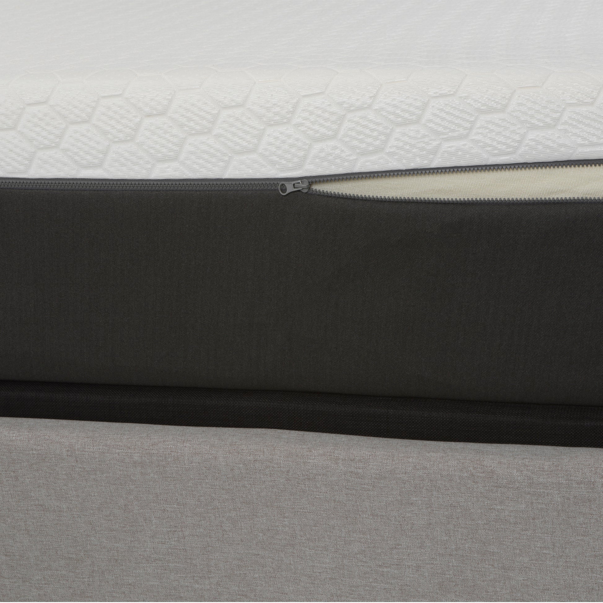 12" Zoned Comfort Regions With Cooling Cover, Gel Swirl Memory Foam And Air Grid King Split Head White Foam Split King