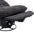 360 Swivel Recliner Adjustable Chair Chenille Glider Swivel Reclining Sofa Chair With Black Metal Round Base Black Black Foam Upholstered
