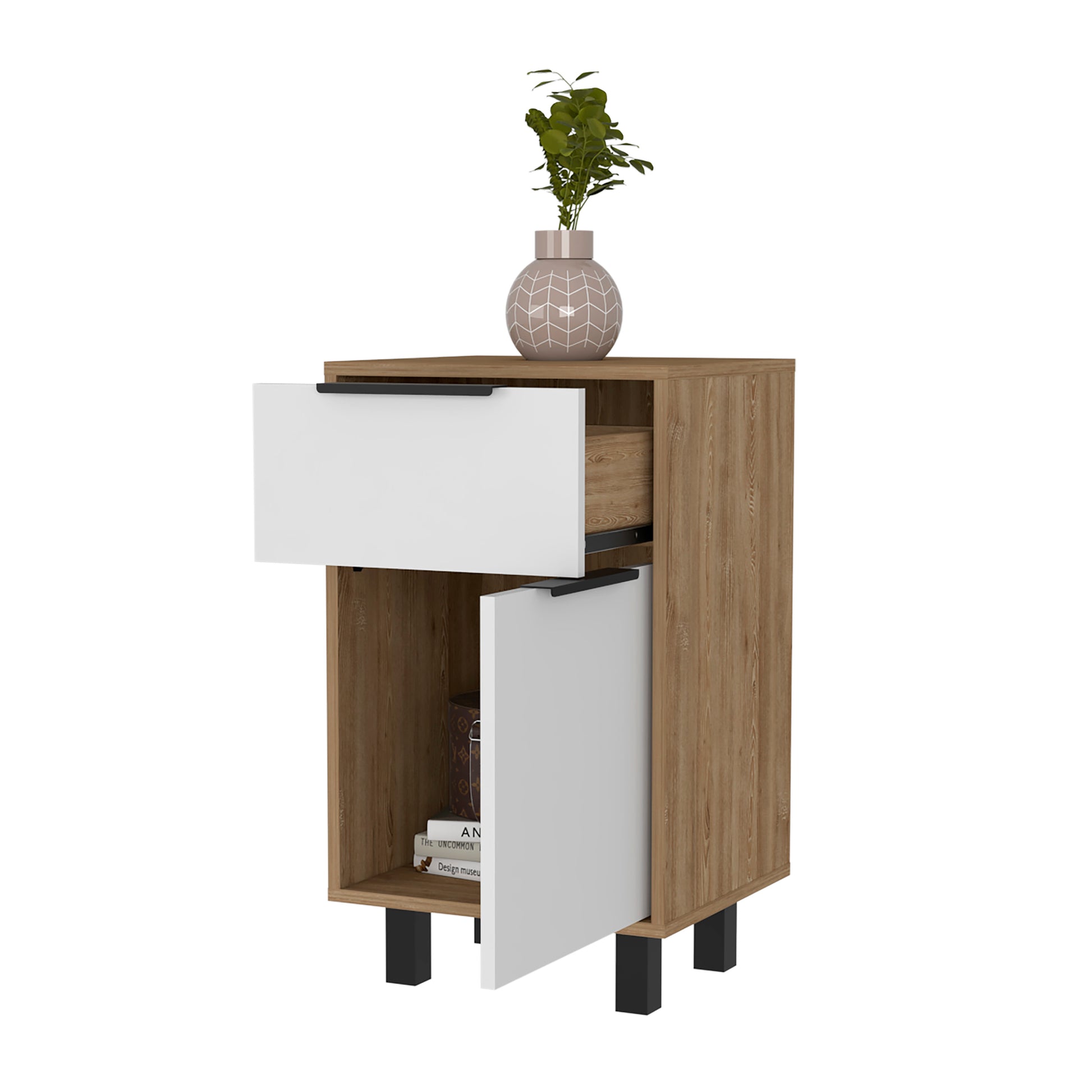 Luxor Z Nightstand, One Cabinet, Superior Top, One Drawer Multicolor Mdf Engineered Wood