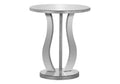 Accent Table, Side, End, Nightstand, Lamp, Living Room, Bedroom, Clear Mirror, Grey, Transitional Silver Mdf