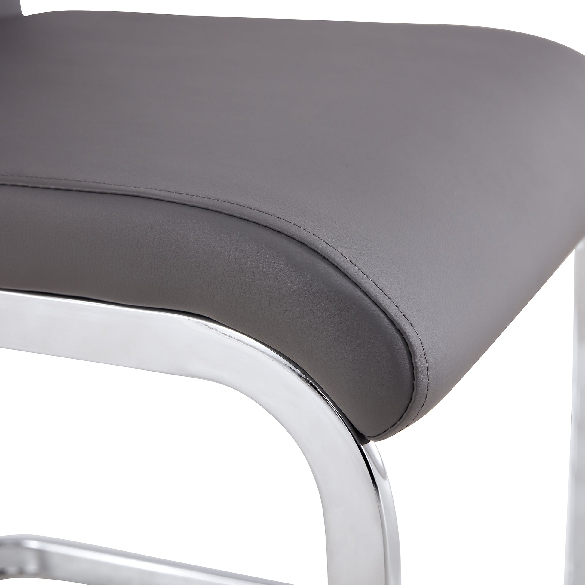 1 Table And 4 Chairs, Brown Tempered Glass Tabletop And Silver Metal Legs, Modern Minimalist Style Rectangular Glass Dining Table, Paired With 4 Modern Silver Metal Leg Chairs. 1123C 1162 Brown Seats 4 Glass