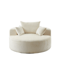 55'L Chenille Sponge Single Sofa,No Assembly Required,Fluffy Modern Sleeper Chair For Living Room, Bedroom, Lounge And Projection Room Not A Swivel Chair. Beige Foam Chenille 1 Seat