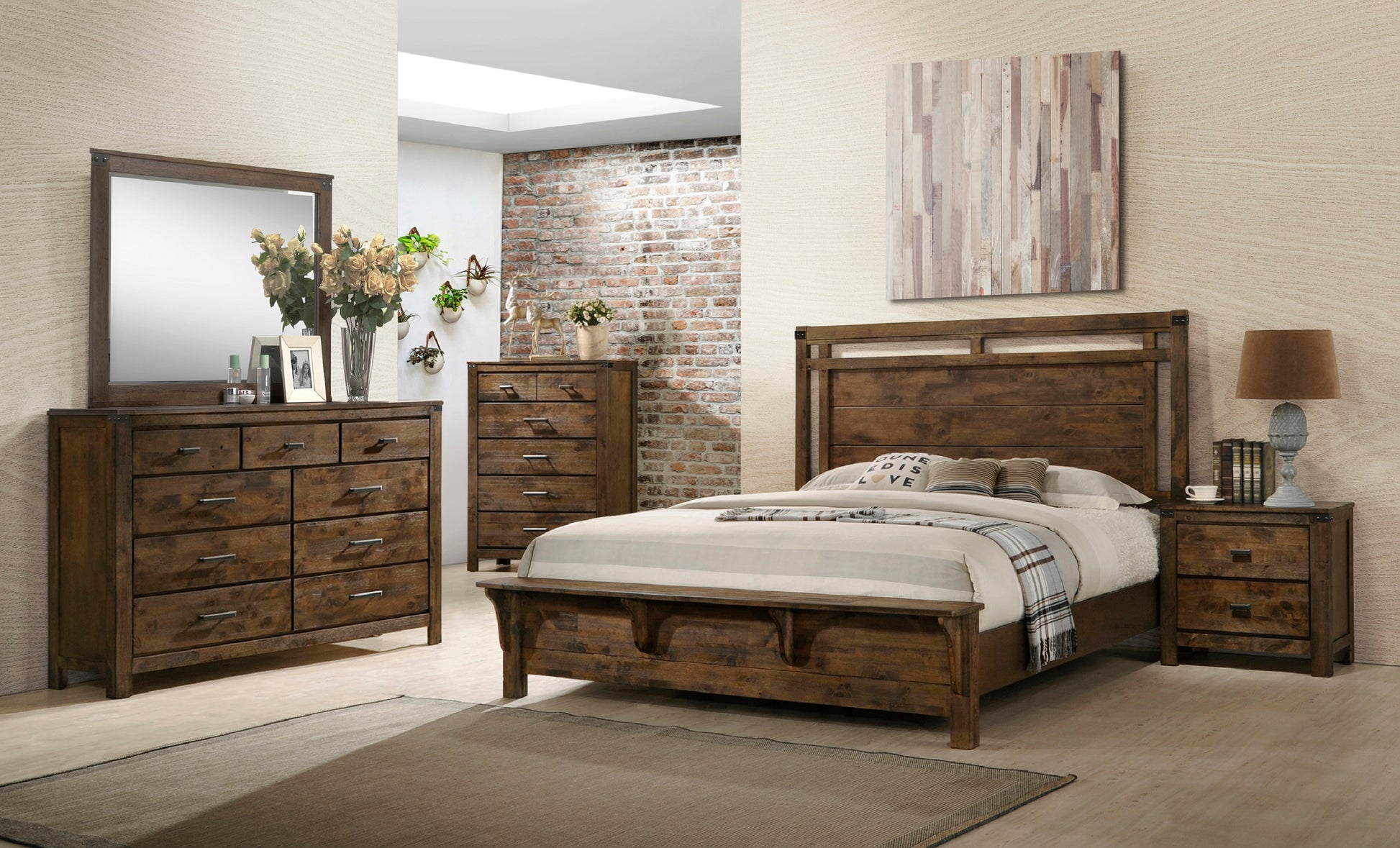 1Pc Rustic Industrial Style Brown Seven Drawer Dresser Bedroom Solid W 1Pc Rustic Industrial Style Brown Seven Drawer Dresser Bedroom Solid W