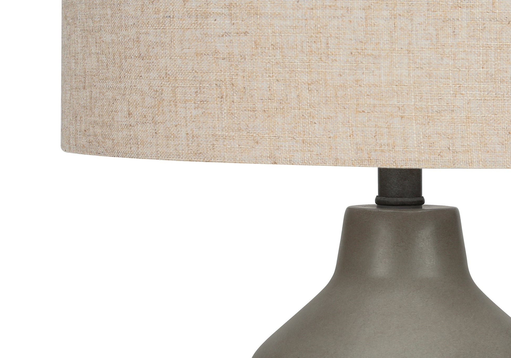 Lighting, 24"H, Table Lamp, Grey Concrete, Beige Shade, Contemporary Grey Concrete