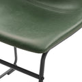 Contemporary Faux Leather Metal Leg Dining Chairs, Set Of 2 Green Green Polyester Pu Leather