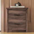 Vintage Two Drawer Nightstand, Simple And Generous Storage Space,Dark Walnut Walnut 2 Drawers Particle Board Mdf