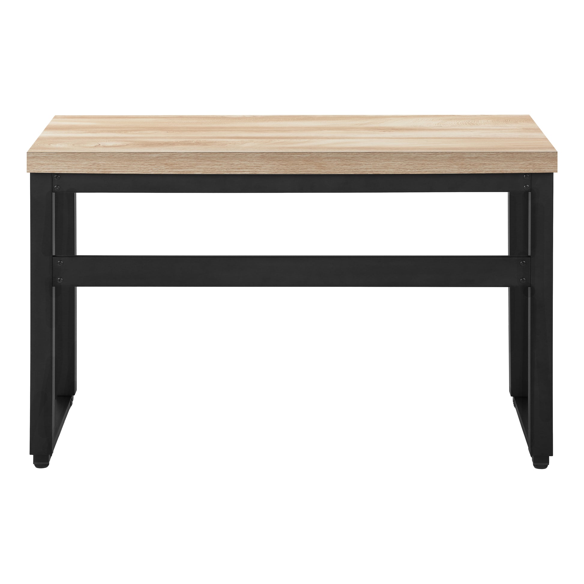 Computer Desk, Home Office, Standing, Adjustable, 48"L, Work, Laptop, Natural Laminate, Black Metal, Contemporary, Modern Natural Particle Board