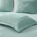 Oversized Cotton Jacquard Comforter Set Aqua King King Aqua Cotton