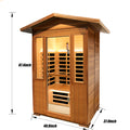 Outdoor Double Red Cedar Far Infrared Sauna Room Natural Wood Stainless Steel Glass