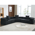 Arrived Oversized Combination Sofa,Curved Sofa,Upholstered 4 Seater Couch For Living Room, Modern Modular 3 Piece Free Combination, Semicircular Modular Sofaboucle, Black Black Polyester Primary Living Space Soft Tight Back Modern Square Arms Foam