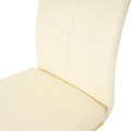 Modern Pu Dining Chair Living Room Chair Upholstered Chair, Gold Metal Chair Leg Design, Kitchen, Living Room, Bedroom, Dining Room Side Chair Set Of 2 Light Yellow Metal