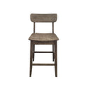 29 Inch Rubberwood Barstool With Wood Grain Details, Panel Back, Brown Brown Solid Wood