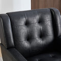 Modern Soft Leather Material Ergonomics Accent Chair Living Room Chair Bedroom Chair Home Chair With Black Legs For Indoor Home Black Pu Black Foam Upholstered