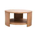 Round Coffee Table With Shelf Natural Mdf