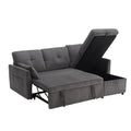 United We Win Furniture, Modular L Shaped Sofa, Modular Long Sofa With Reversible Chaise Lounge, Sofa Bed, Sleeper Sofa, Modular Sofa Combination With Storage Seats. Dark Grey Velvet 4 Seat