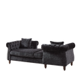 81 Inch Chenille Face To Face Chaise Lounge With Two Pillows,Nailhead Trim,Button Tufted Design And Rolled Arms For Lounge, Living Room And Office Black Chenille 1 Seat