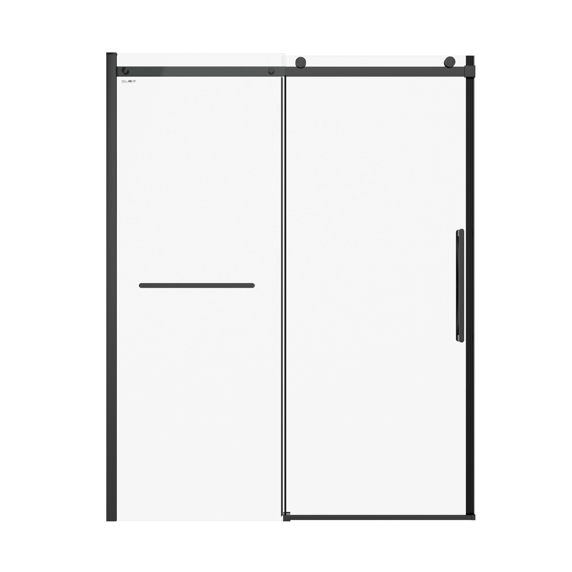 S Rm6076Tb 56 60"W X 76"H Sliding Shower Door, Frameless Glass Shower Door With Matte Black Hardware, Towel Bar And Handle Matt Black Bathroom Modern Tempered Glass