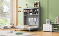 Queen Size Murphy Bed Wall Bed With Top Shelves & Usb,Gray Queen Gray Plywood