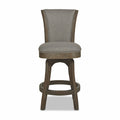 Henry 27 Armless Swivel Counter Height Bar Stool, Heathered Grey Linen Gray Foam Linen