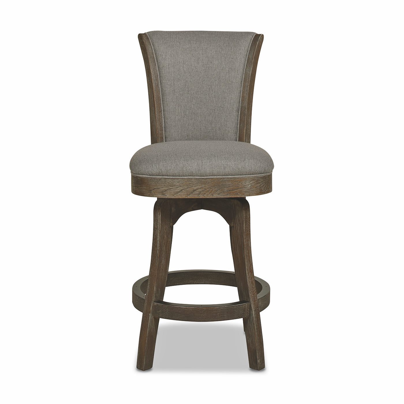 Henry 27 Armless Swivel Counter Height Bar Stool, Heathered Grey Linen Gray Foam Linen