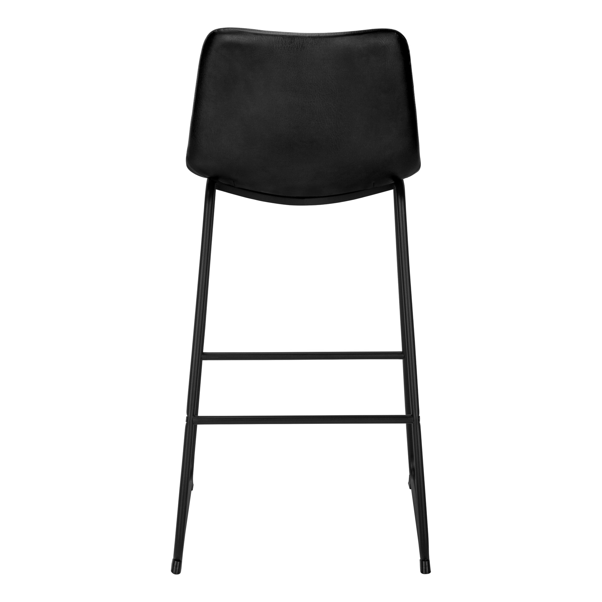 Office Chair, Bar Height, Standing, Computer Desk, Work, Black Leather Look, Black Metal, Contemporary, Modern Black Foam Polyurethane