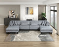 Living Room Furniture Ottoman Gray Corduroy Upholstery 1Pc Soft Cushion Cocktail Ottoman Solid Wood Legs Gray Corduroy Wood Primary Living Space Contemporary,Modern Square Plywood,Solid Wood