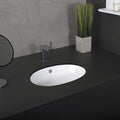 Dax Ceramic Oval Single Bowl Undermount Bathroom Basin White Ceramic