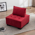 Coolmore Modern Upholstered Chair Leisure Sofa Lazy Sofa Plastic Legs And Pillow Removable Armless Accent Chair For Living Room,Bedroom,Office Rose Red Linen Rose Red Foam Linen