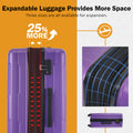 2 Piece Luggage Set With Bags Expanable Spinner Wheels Abs Lightweight Suitcase With Tsa Lock 20Inch 28Inch Purple Abs