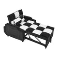 Modern Velvet Armchair Sofa Couch Pull Out Bed,3 In One Convertible For Living Room Sofa Bed,Black White Black White Velvet Primary Living Space Cushion Back Medium Soft Medium Duty American Design Pillow Top Arms Foam Velvet 1 Seat