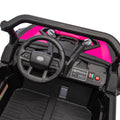 24V Two Seater Kids Ride On Utv W Parents Remote Control,Four Wheel Suspension,Slow Start,Large Wheel Design,Anti Collision Bar,Storage Space,Music,Usb,Bluetooth,Volume Control,Led Lights For Kids 3 . Pink 100 149 Lbs Polypropylene