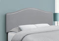 Bed, Headboard Only, Full Size, Bedroom, Upholstered, Grey Leather Look, Transitional Grey Foam Faux Leather